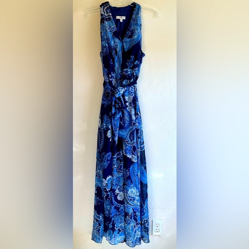 Chetta B Blue Paisley Maxi Dress